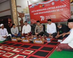 Sambut Hari Bhayangkara ke – 77, Polres Nganjuk Gelar Doa Bersama Lintas Agama