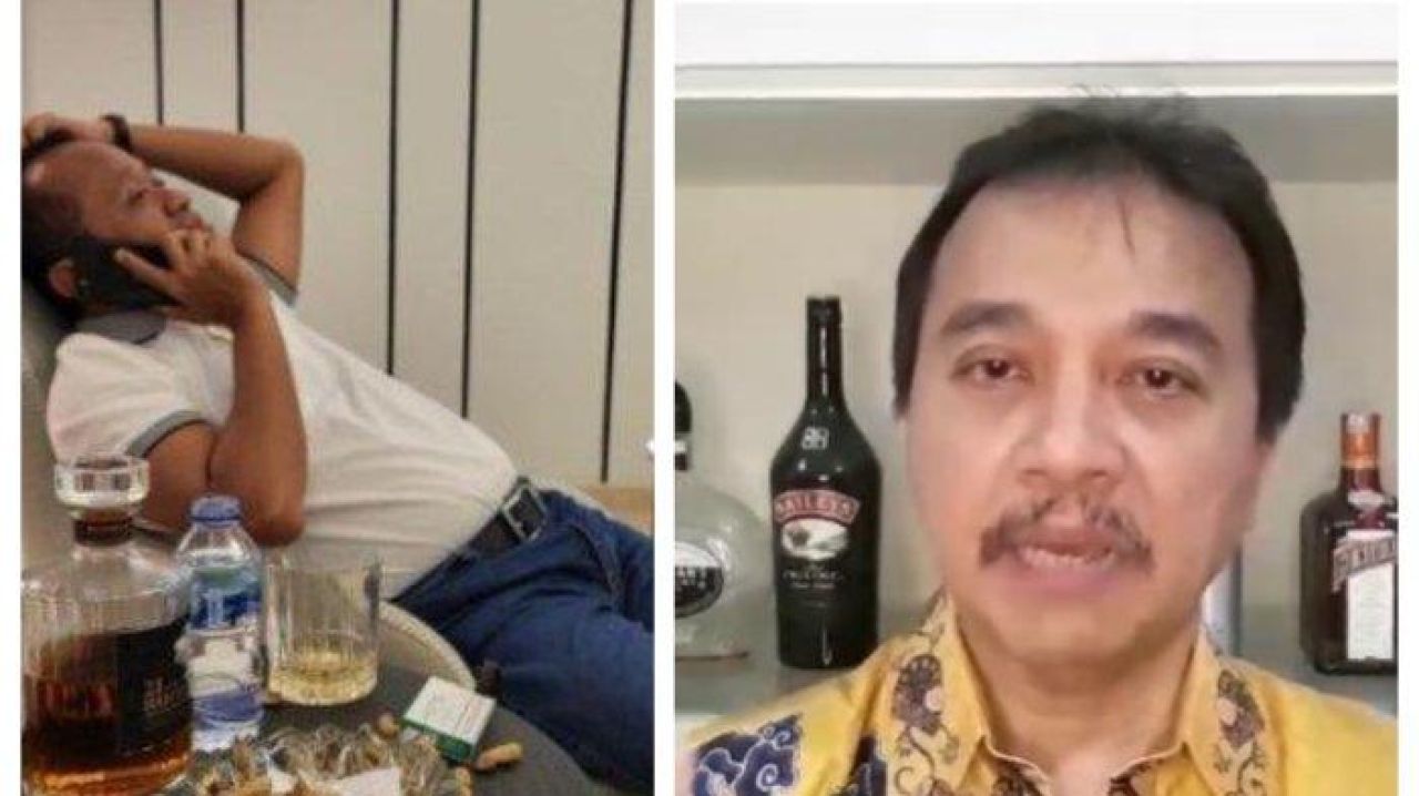 Foto yang diduga Ketum Golkar Bahlil Lahadalia bersama minuman keras Whisky merek Hibiki 21 Year Old. (Foto: Ist)