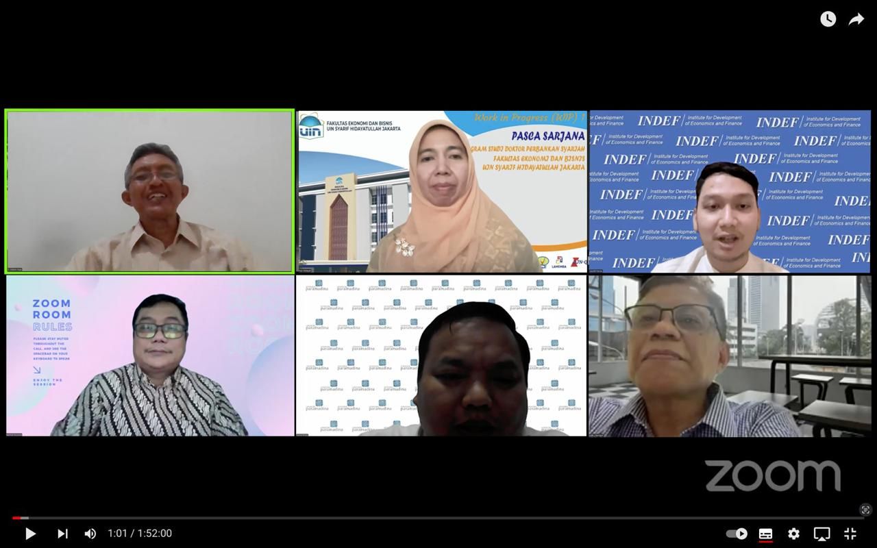 Diskusi yang diselenggarakan oleh Universitas Paramadina dan UIN Jakarta yang mengusung tema “Prospek Kebijakan Pengembangan Ekonomi Keuangan Syariah di Era Prabowo” diadakan secara daring melalui zoom meeting baru-baru ini.