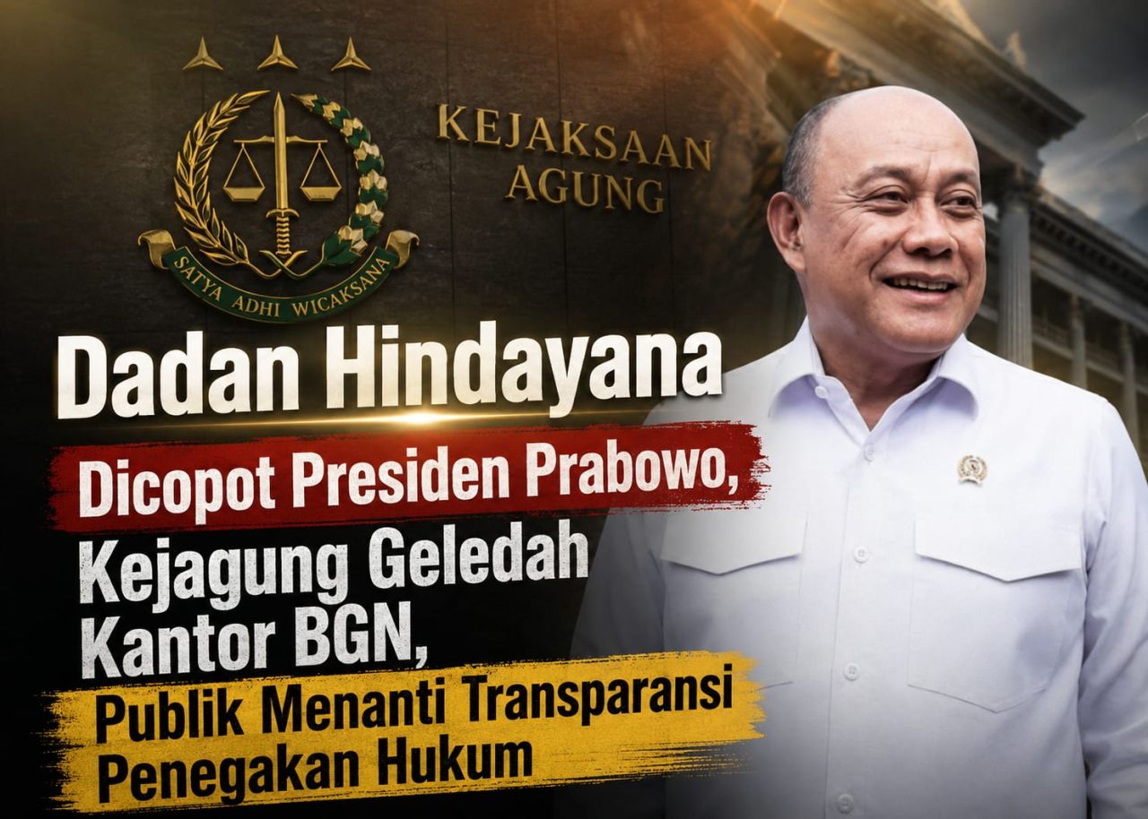 Dadan Hindayana Dicopot Presiden Prabowo, Kejagung Geledah Kantor BGN, Publik Menanti Transparansi Penegakan Hukum