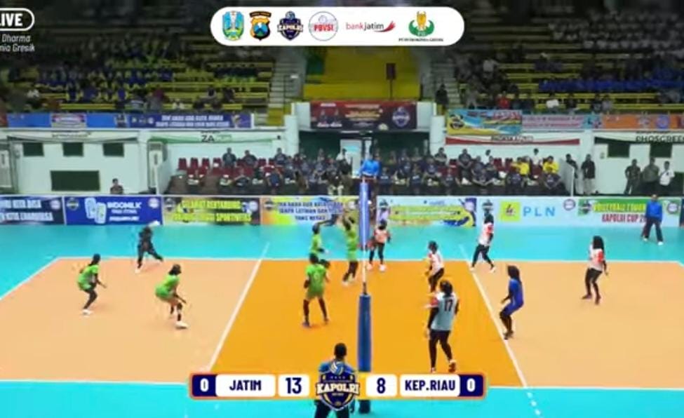 Kapolri Cup 2023 Seri II di Gresik, Tim Voli Putri Jatim Menang Telak Lawan Kepri 