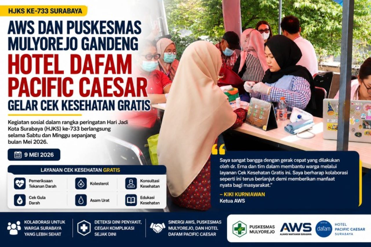 AWS dan Puskesmas Mulyorejo Gandeng Hotel Dafam Pacific Caesar Gelar Cek Kesehatan Gratis